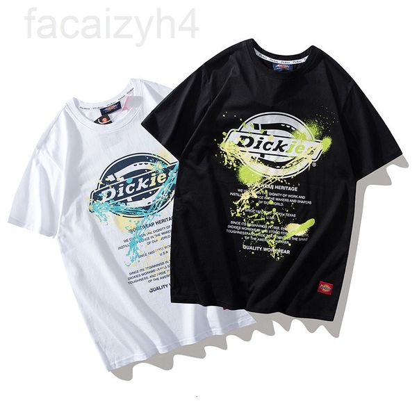 

men's t-shirts designer japanese new dk letter graffiti splash ink printing casual short sleeve t-shirt for men and women in summer 202, White;black