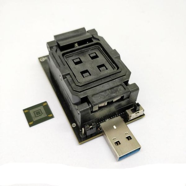 Integrated Circuits eMMC5.0-zu-USB-3.0-Schnittstelle Test-Sockel-5.1-Adapter Hochgeschwindigkeits-HS200 für eMMC-Chips