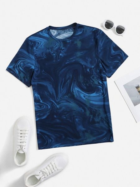 

men marble print tee o7z3#, White;black