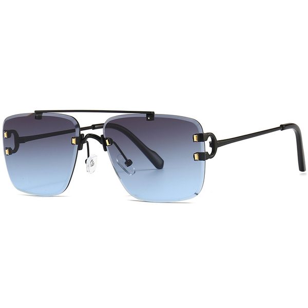 Quadratische Metall-Frauen-Sonnenbrille, Modedesigner-Retro-Sonnenbrille für Männer und Frauen, elegante Farbverlaufsgläser