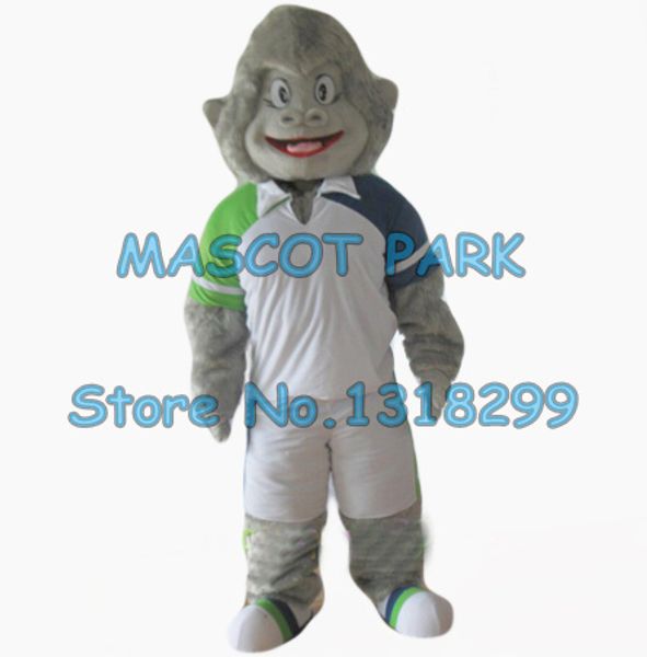 

mascot doll costume mascot young grey gorilla mascot costume size sport power gorillar theme anime costumes carnival fancy dress, Red;yellow