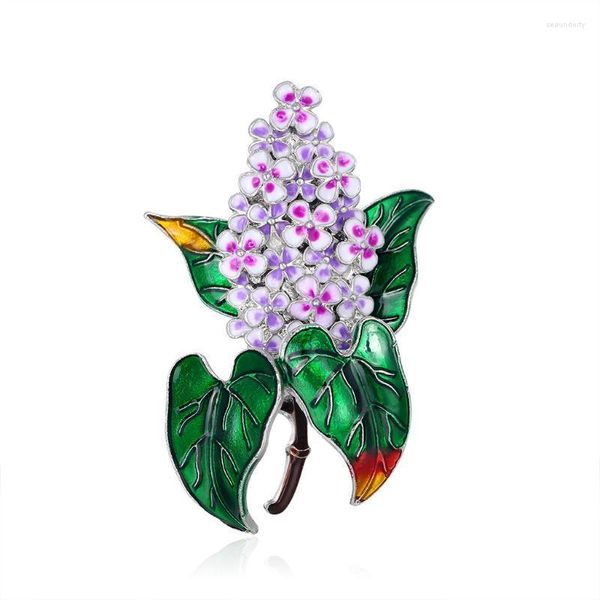 Pins Broschen Ajojewel Lila Emaille Nelke Strass Lila Blume Brosche Bouquet Schöne Schmuck 2022 Blatt Für Frauen Anzug Pin Seau22