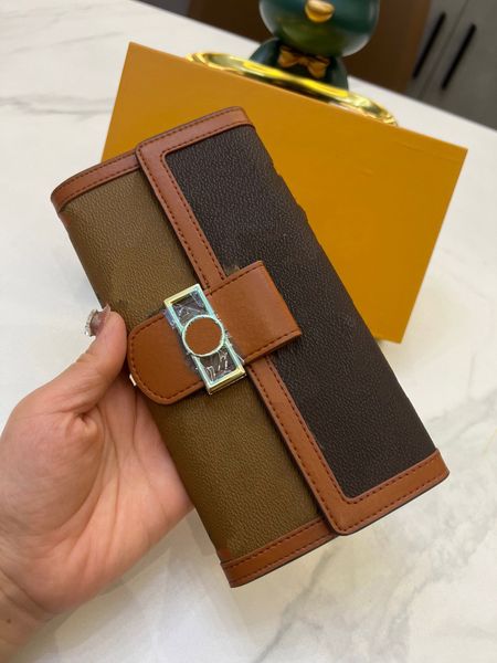 

women designers luxurious purse cluth wallet classic passport card holder wholesale cheque book genuine leather gift box old flower size 19c, Red;black