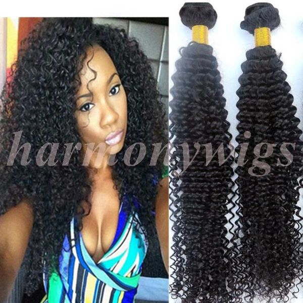 

100% unprocessed virgin hair wefts brazilian human hair weaves kinky curly bundles 8-34inch peruvian indian mongolian human hair extensions, Black