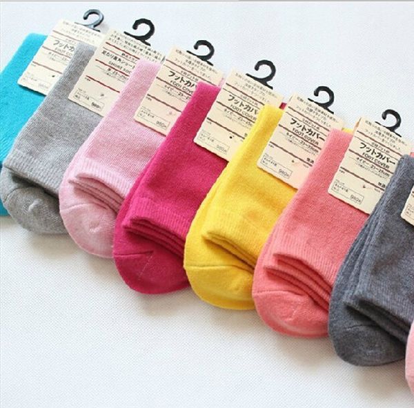 

fashion spring and autumn winter women solid candy pure color short sports casual sock fit for 34-41 yards cute socks ing, Black;white
