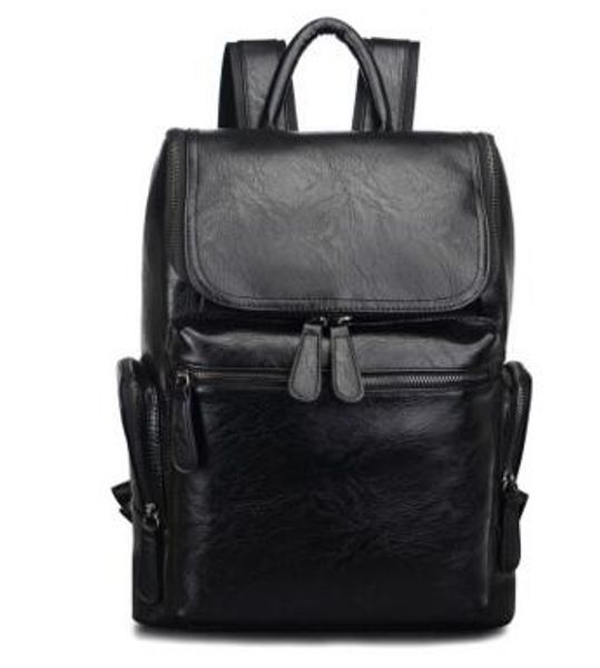 

2017 brand designer men leather backpack men's school backpack bag bagpack mochila feminina black brown travel bag shoulder bag