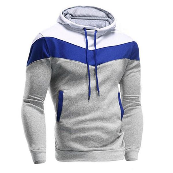 

мужская мода 2018 с длинными рукавами ретро лоскутное шнурок с капюшоном топы пиджаки, Black