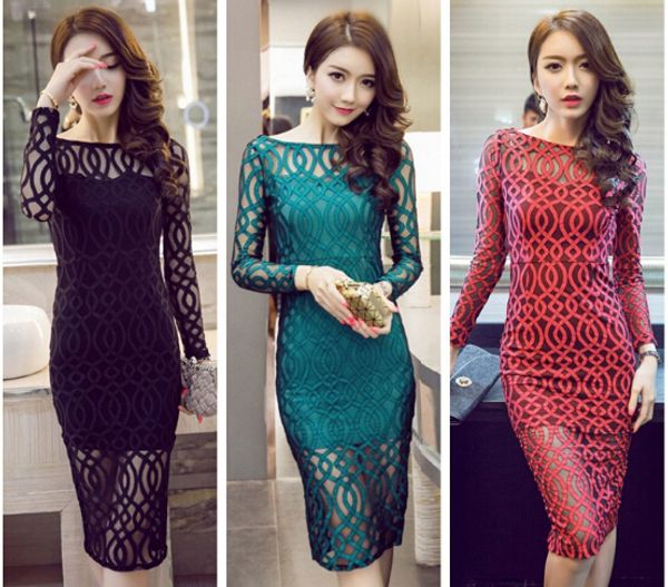 Sexy Spitzen-Damenkleider, Nachtclub-Kleider für Frauen, sexy Nachtkleid mit tiefem V-Split, direkt aus China, kostenloser Versand
