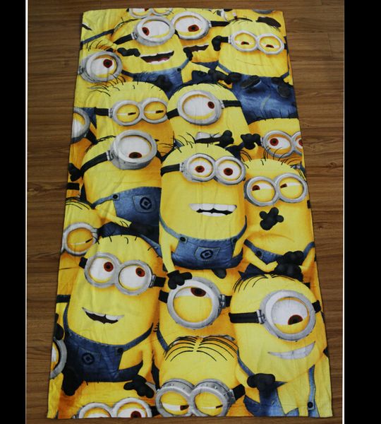 Acheter Minions Serviettes De Bain 75 150cm Dessin Animé Bébé Minion Bain Serviette De Plage Minons Séchage Coton Serviette Minion Douche D1435 De