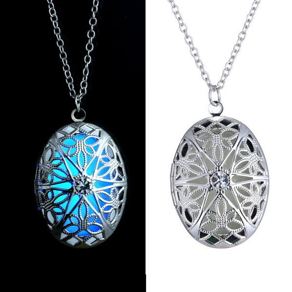 

statement necklace glow necklace glow in the dark after uv absorption necklace noctilucent necklace friendship love gifts pendants necklaces, Silver