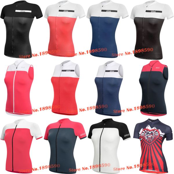 Atacado-mulheres Novo 2015 Maloja / Dotout Equipe Feminino Ciclismo Jersey / Ciclismo Vest / MTB Estrada Respirando Ar 3D Gel Pad