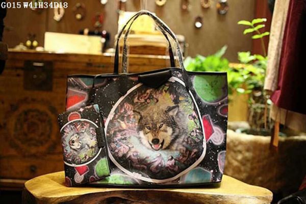

women fashion totes exclusive imported material plus real leather 41cm large volume shopping totes or casual bags matched with a wallet