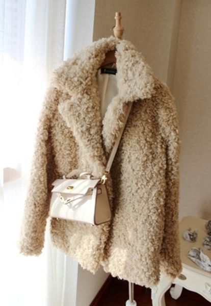 

autumn and winter new artificial fur big lapel fur coat n107, Black