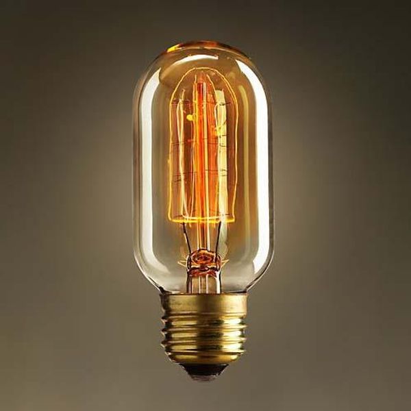 Özel aydınlatma Filament Düz Havai Fişek Sanat ampul eski Edison lamba E27 Halojen Ampuller, Ücretsiz Kargo, T45-12