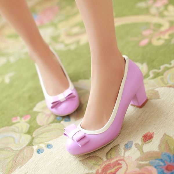 

women's shoes in spring and autumn high coarse heel round head@218, Black