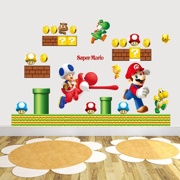 

new cartoon wall sticker super mario bros vinyl removable decals kids nursery ing