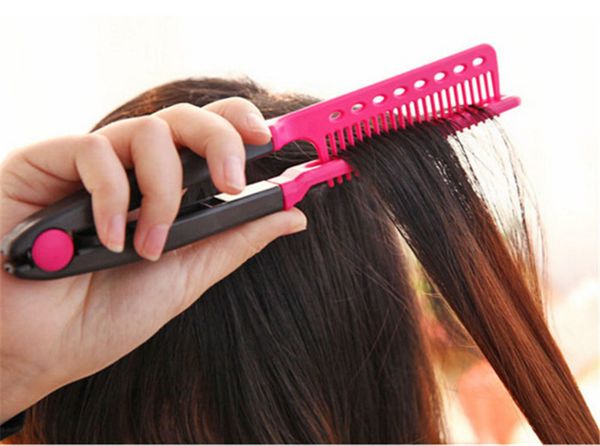 Wholesale Fashion V Type Hair Straightener Comb Diy Salon Haircut