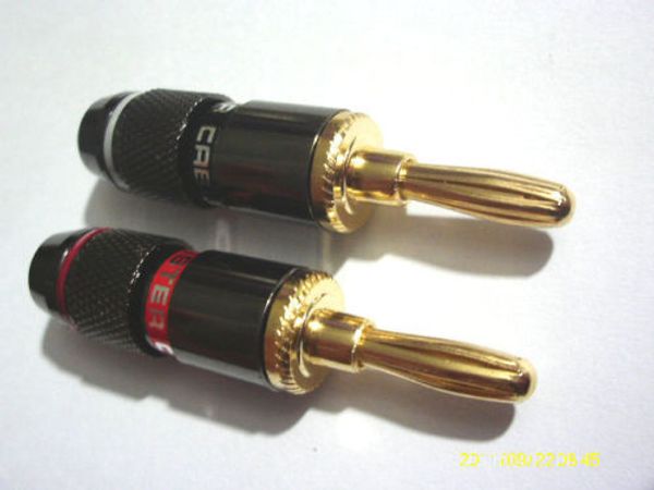 20pcs de alta qualidade de ouro banana plug orador conector de cobre