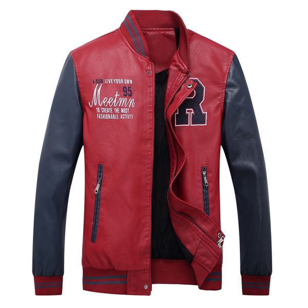 

wholesale- 2017 spring men's leather jacket men's coat jacket motorcycle clothing overcoat ing, Black