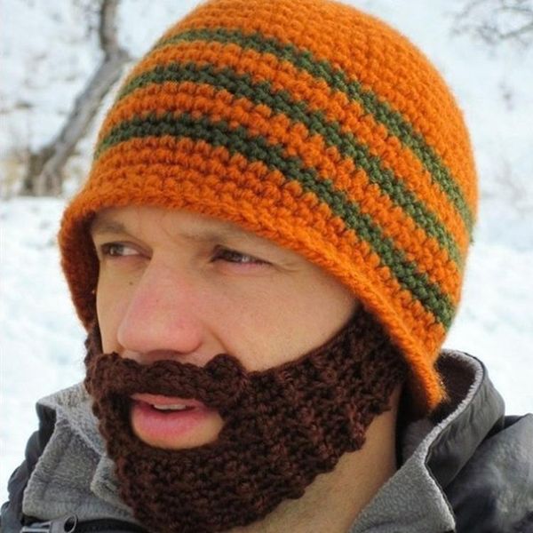 

wholesale-new autumn winter fashion men's windproof beard hat funny knitting woolen masks cap beard chapeau ht-0148, Blue;gray