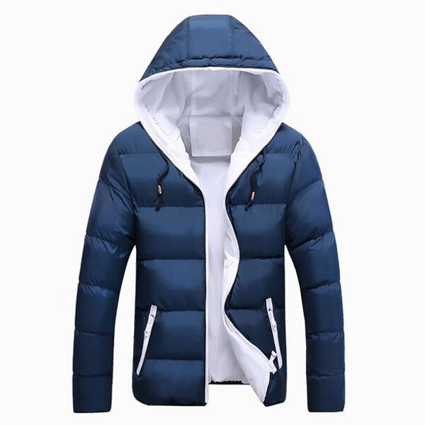 

fall-new 2016 men winter jacket parka warm coat with hood mens cotton padded jackets and coats jaqueta masculina plus size c004, Black