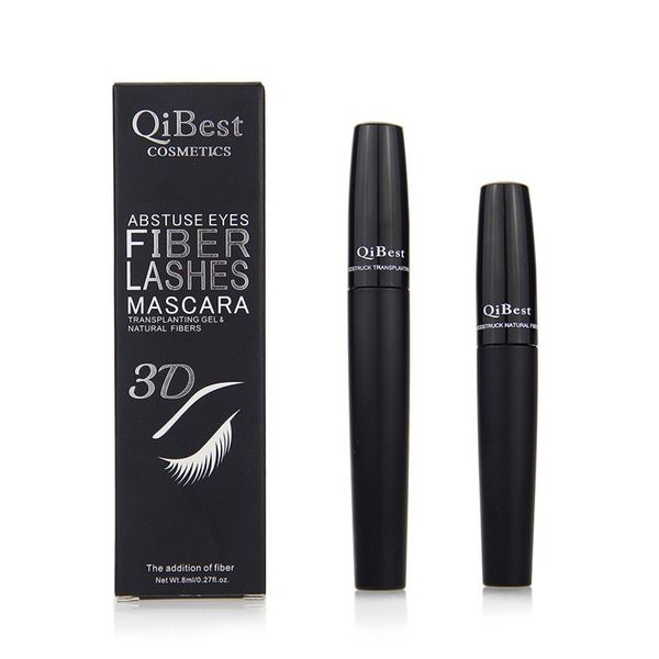

qi3d fiber lashes mascara cosmetics mascara black double mascara set makeup lash eyelash waterproof new mascara 2pcs=1set
