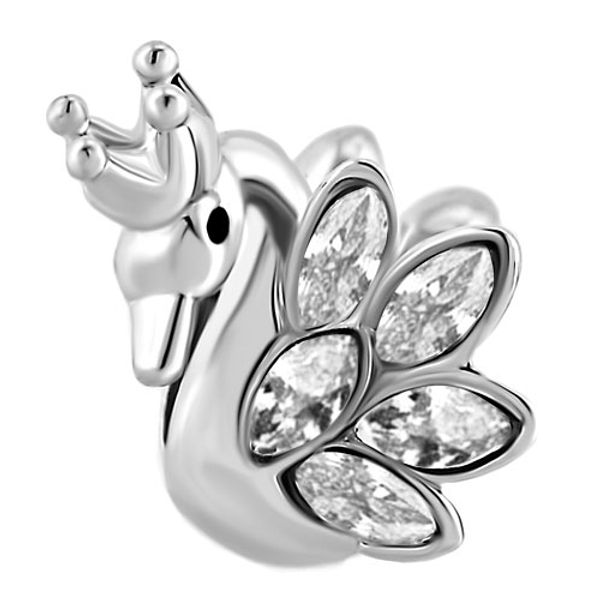 

Большое отверстие бусины симпатичные прозрачный кристалл корона лебедь повезло