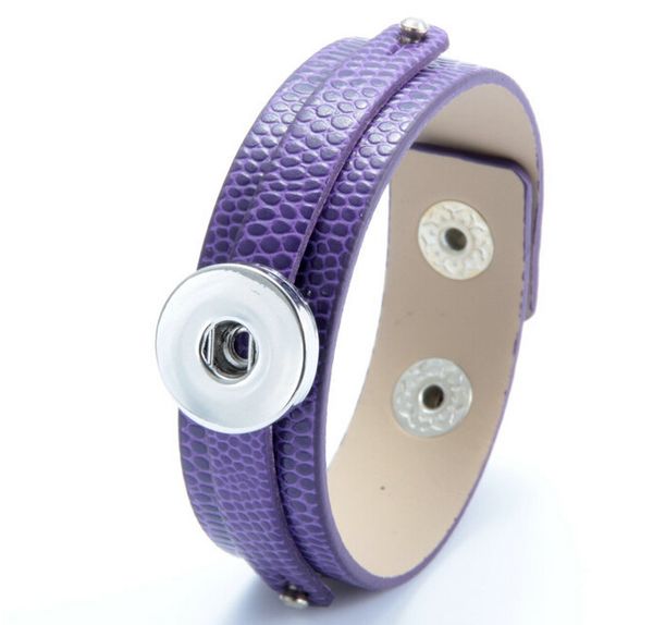 

фиолетовый diy 18 мм кнопка нуса оснастки кнопка браслет браслеты медь +сплав +pu кожаный браслет adustable браслет 1 кнопка ювелирные аксес, Black