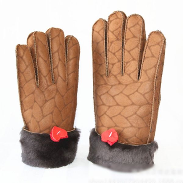 

wholesale-size winter men' sheepskin leather full finger outerdoor windproof thick warm leather gloves, Blue;gray