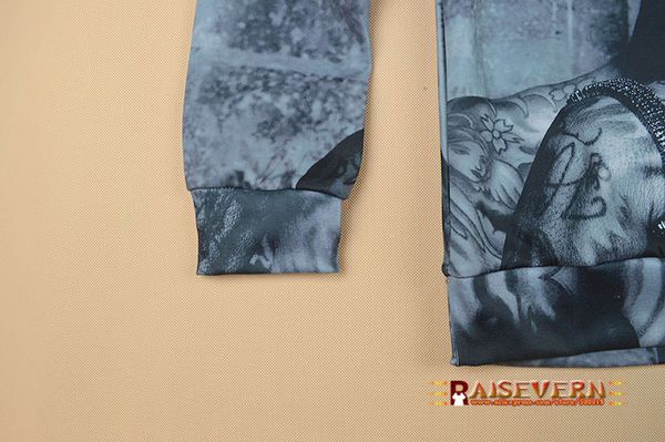 

wholesale-fashion geek style portrait wiz khalifa print 3d sweatshirt personality pattern male/female hood high street rock costume, Black