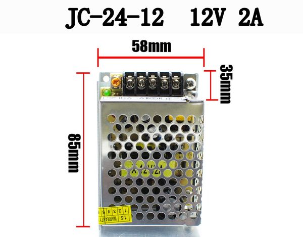 BSOD Anahtarı Güç Kaynağı Sürücüsü LED Şerit Işığı için 12 V 2A 24 W