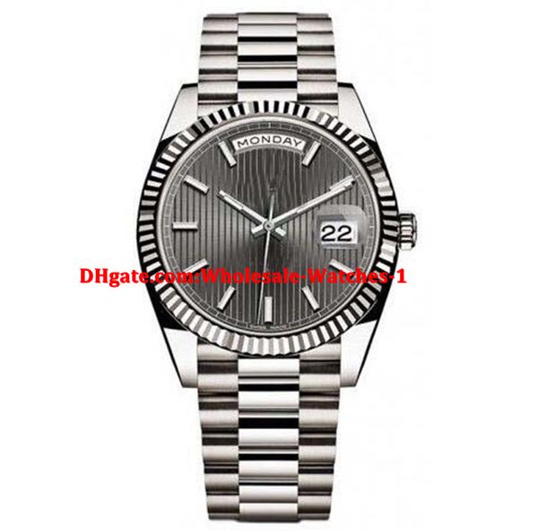 

Christmas day Promotion price Luxury Wristwatch 28. President 40mm 18kt White Gold Dark Rhodium Index Dial 228239