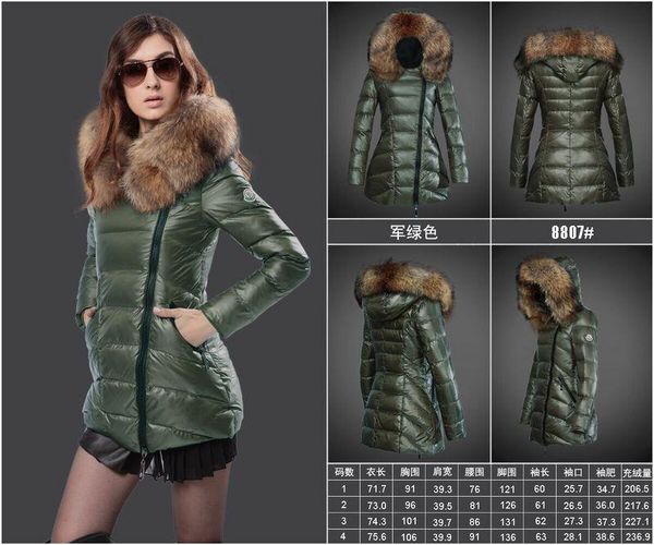 

france 2018 women winter down coat monclar long women jacket women outerwear coats lady's down jackets, Black