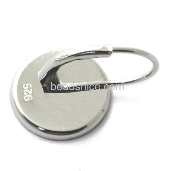 

blank earring bezel sterling silver earring settings lever back pad inner 12mm sold by pair id35875, Slivery;crystal