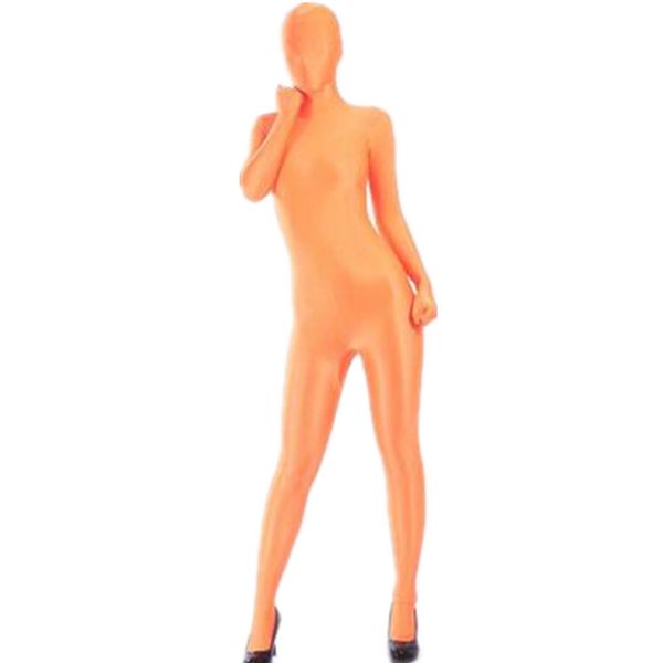 lycra arancione chiaro spandex costumi di Halloween collant lucidi unisex originali abiti zentai fetish in grado di personalizzare le dimensioni