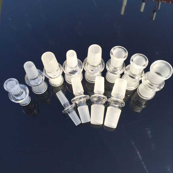 Wasserpfeifen-Adapter mit Schleifmund, männlich, weiblich, 10 mm, 14 mm, 18 mm, klare Verbindung, Glas-Adapter-Konverter, passend für Wasserpfeifen