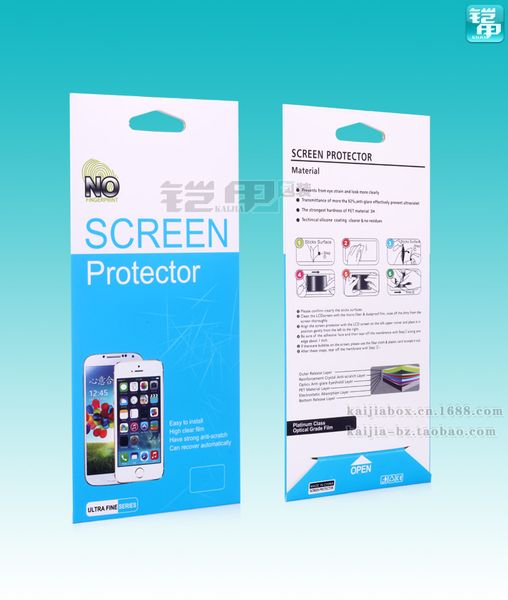 

2000pc color paper packing retail for phone creen protector packaging package box for am ung note3 iphone 5 tempered gla guard film