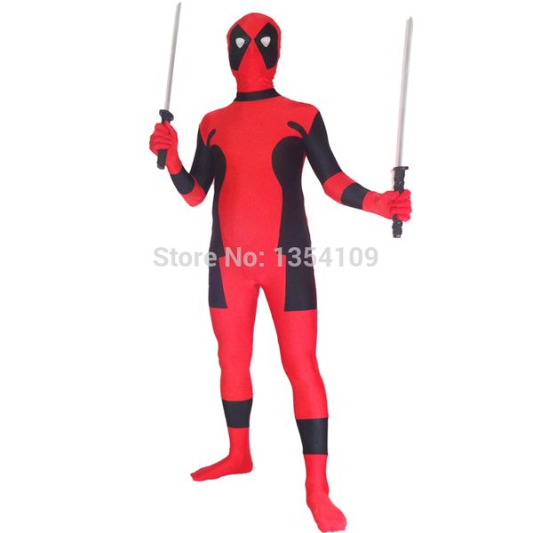 

cospaly deadpool spandex deadpool halloween party cosplay zentai suit, Black;red