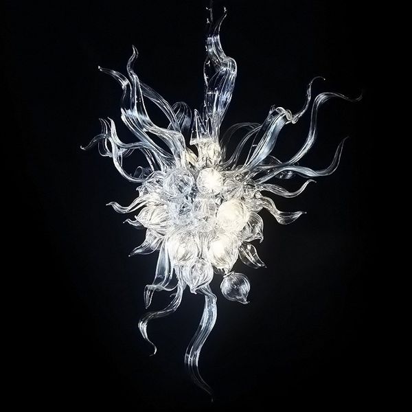 

customized hand blown glass led chandelier light small and clear glass chihuly style italian designed chandelier for living room decor