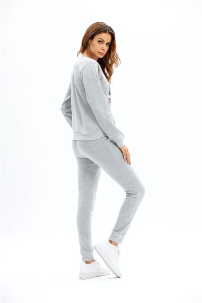 2019 Fashion Sweat Suits Women Hooded Hoodie Set Gray Loose Long Pant Suit Casual Autumn Letter Print Tracksuits Women Workout Outfits From 2019 Fashion Sweat Suits Women Hooded Hoodie Set Gray Loose Long Pant Suit Casual Autumn Letter Print Tracksuits Women Workout Outfits From