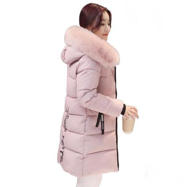Großhandel Frauen Winterjacke Plus Größe 2017 Armee Grün Damen Jacke Dick Fell Kapuze Lange Daunen Baumwolle Gepolsterte Weibliche Mantel Parka QH0391 Winterjacke dunkelgrün mit Echtfell (Fuchs) an der Kapuze in