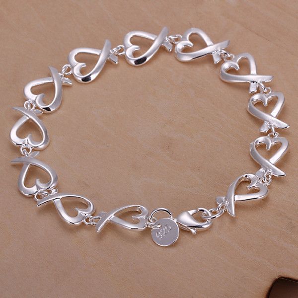 

gift 925 silver full kelp bracelet dfmch177,brand new fashion 925 sterling silver plated chain link bracelets, Black
