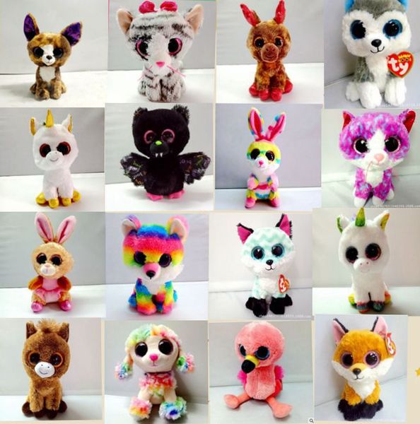 

Ty beanie boo plu h tuffed toy whole ale big eye animal oft doll for kid birthday gift