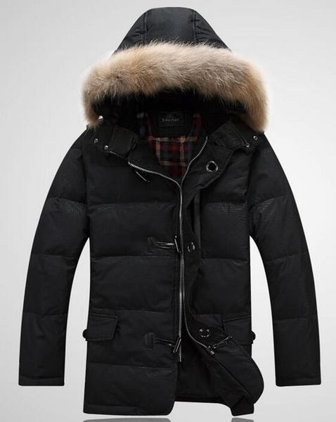 

new men's outdoor more authentic cultivate one's morality in the warm warm hooded long down jacket coat. l - 3xl, Black