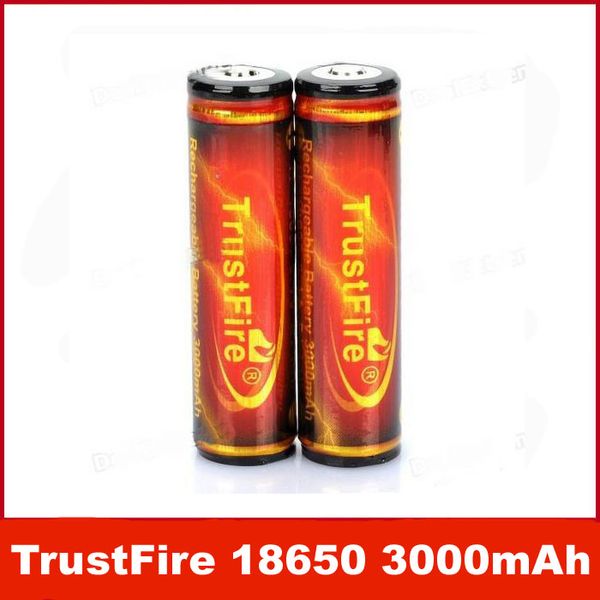 

высокое качество trustfire pcb защищены 18650 3000мач 3.7 v перезаряжаемая батарея 2шт/комплект дизайн среды литиевая батарея