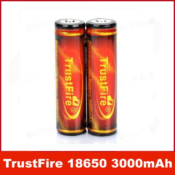 

High Quality TrustFire PCB Protected 18650 3.7V 3000mAh Rechargeable Battery 2pcs/set Environmental Design Lithium Battery