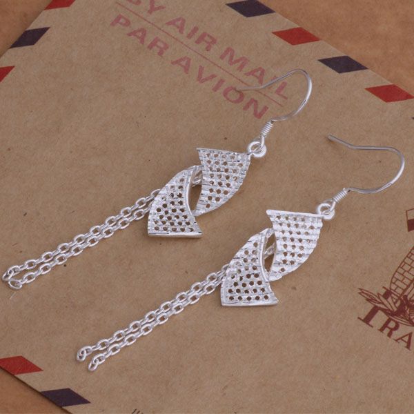 

fashion (jewelry manufacturer) 40 pcs a lot sails with tassel earrings 925 sterling silver jewelry factory price fashion shine earrings