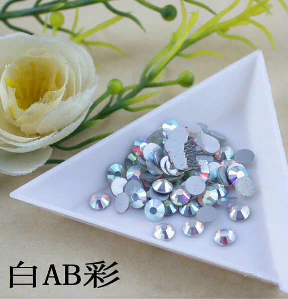 

wholesale-promotion 5mm ss20 clear ab nail crystals 1440pcs/set ,non ix rhinestones resin flatback stones glitters for diy nail art, Silver;gold