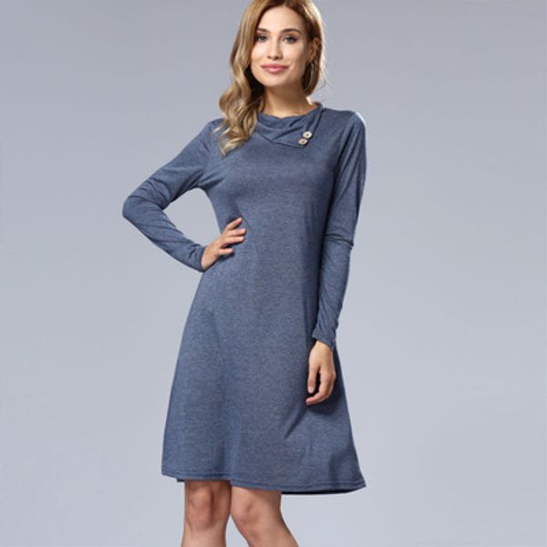 

New Autumn Europe Style Women Dress Cowl Neck Pencil Dress Knee Length Long Sleeved Women's Casual Bodycon Dresses Clothing Two piece\lot