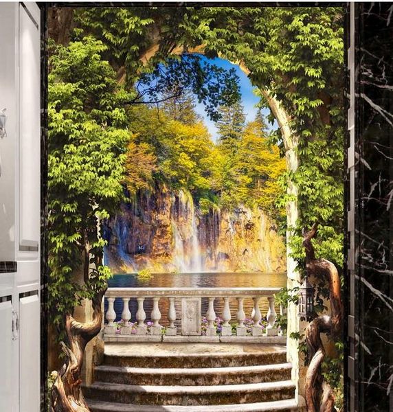

wall papers home decor arch stairs waterfall landscape p wallpaper for walls